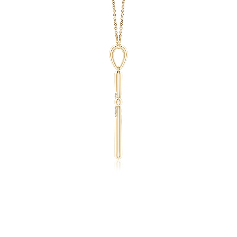 1.2mm KI3 Prong-Set Diamond Fluted Cross Pendant in 18K Yellow Gold side 199
