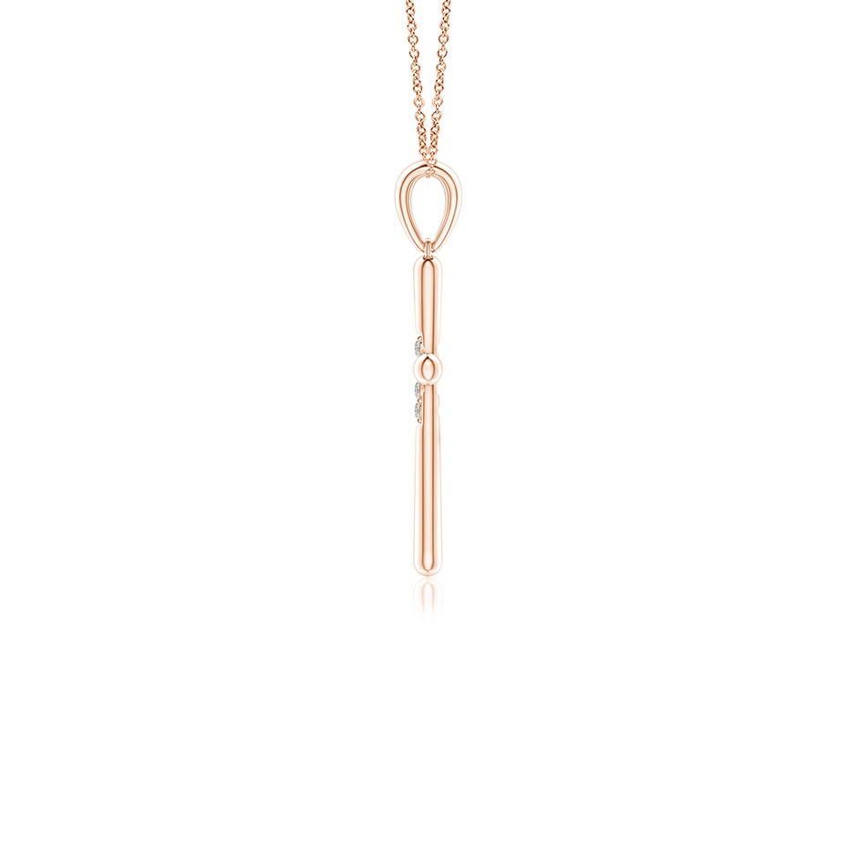 1.2mm KI3 Prong-Set Diamond Fluted Cross Pendant in 9K Rose Gold side 199