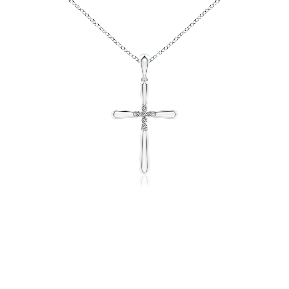 1.2mm KI3 Prong-Set Diamond Fluted Cross Pendant in P950 Platinum 