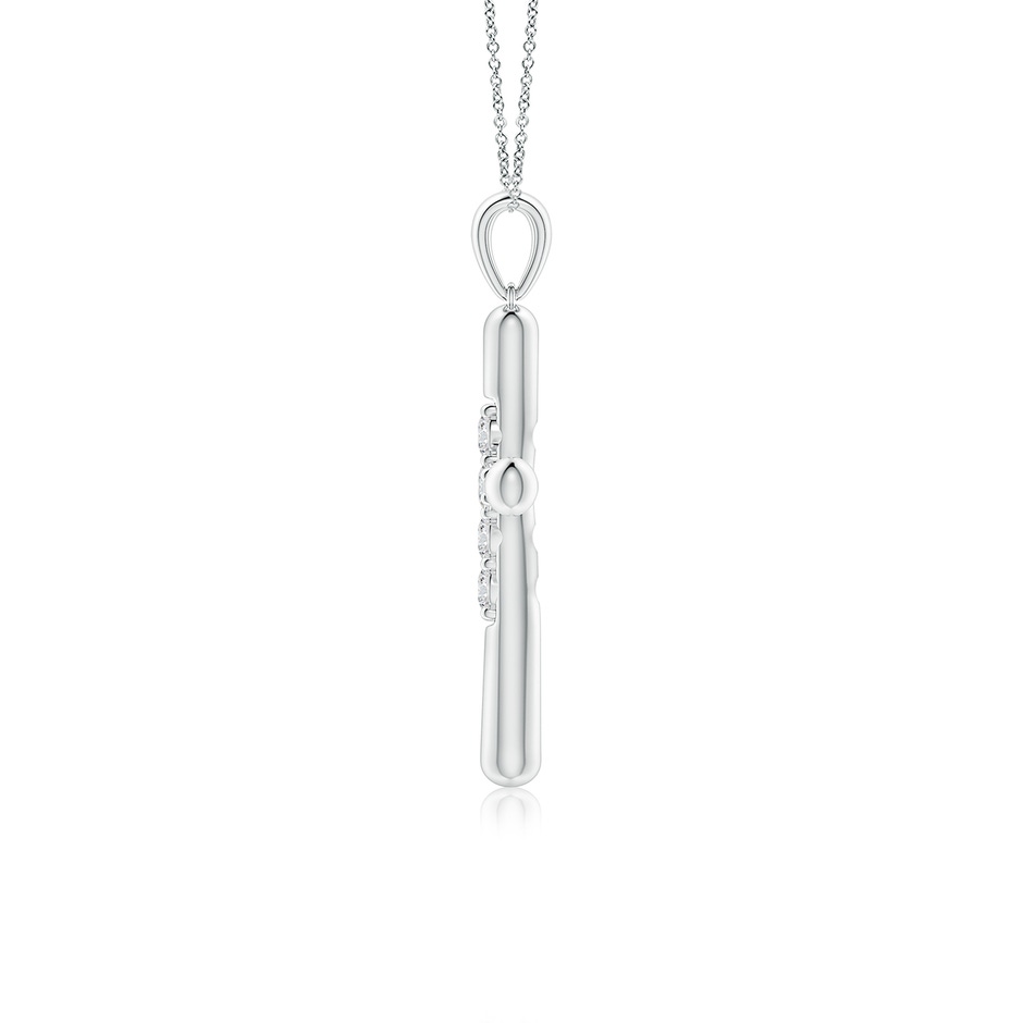 3.2mm HSI2 Prong-Set Diamond Fluted Cross Pendant in White Gold side 199