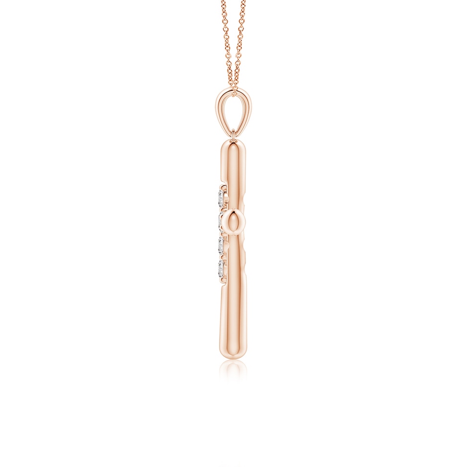 3.2mm IJI1I2 Prong-Set Diamond Fluted Cross Pendant in Rose Gold side 199