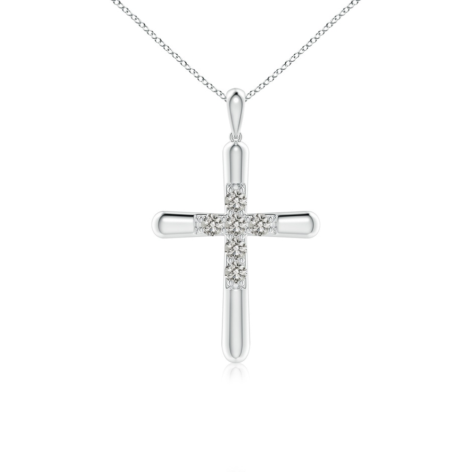 3.2mm KI3 Prong-Set Diamond Fluted Cross Pendant in P950 Platinum 