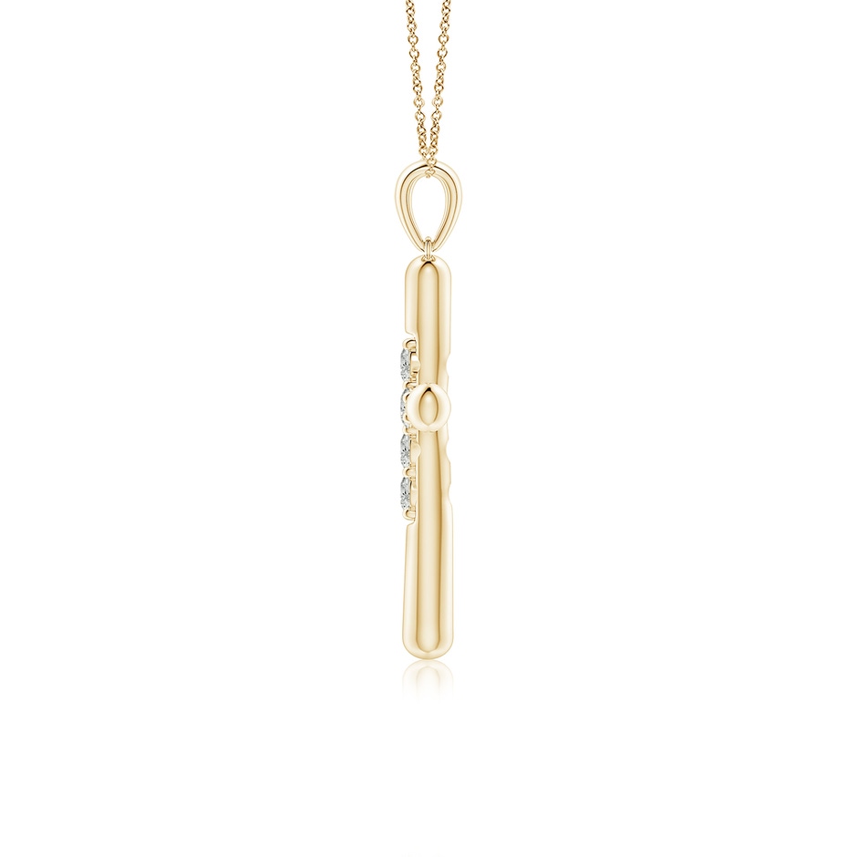 3.2mm KI3 Prong-Set Diamond Fluted Cross Pendant in Yellow Gold side 199