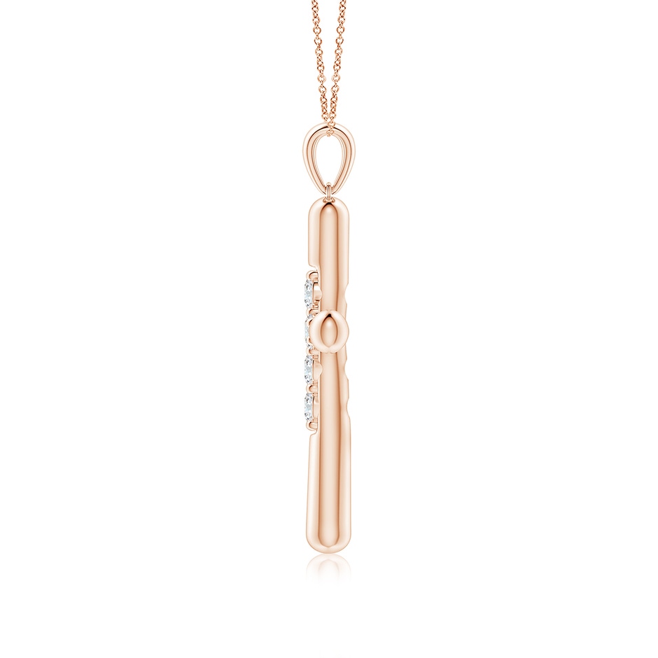3.6mm GVS2 Prong-Set Diamond Fluted Cross Pendant in Rose Gold side 199