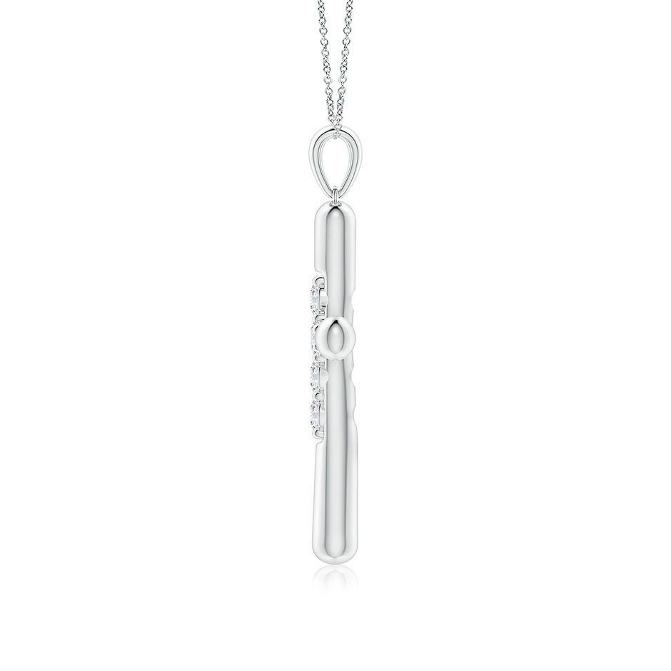 3.6mm GVS2 Prong-Set Diamond Fluted Cross Pendant in White Gold side 199