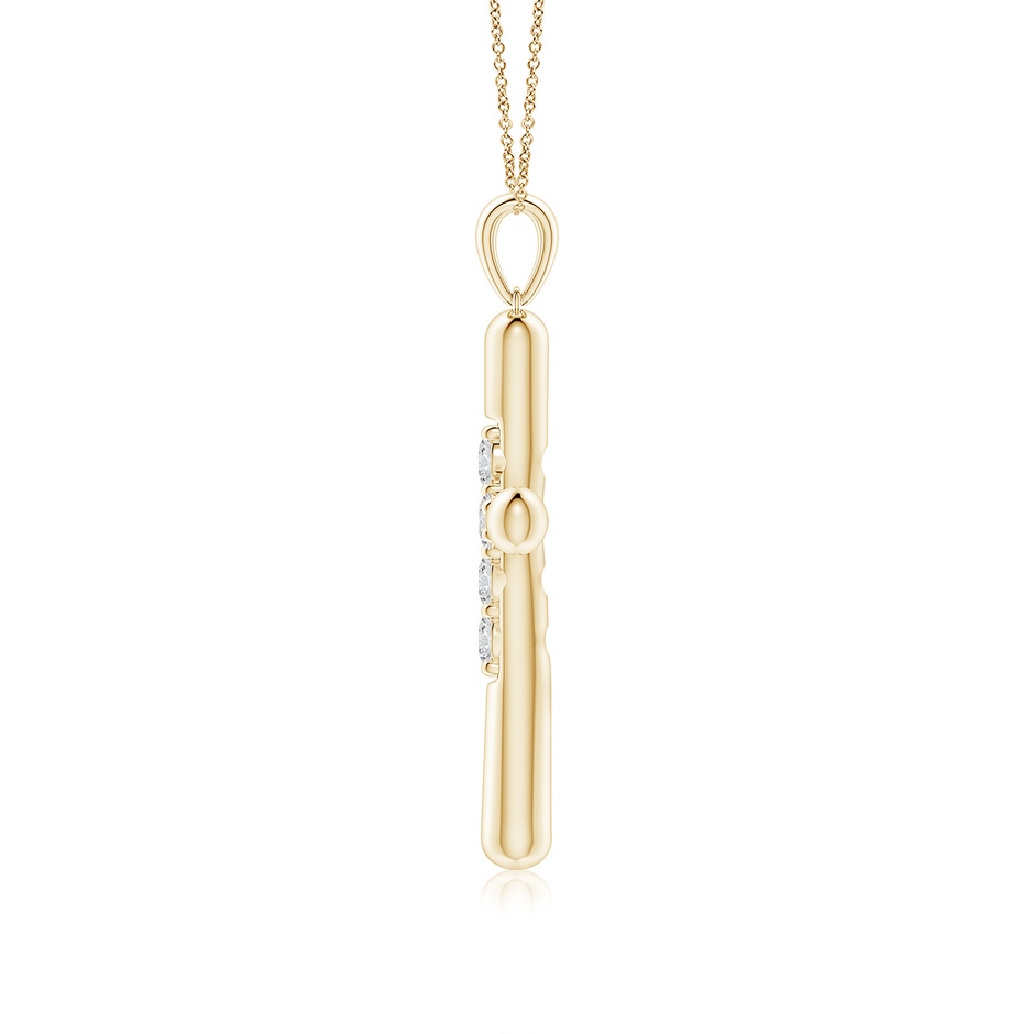 3.6mm HSI2 Prong-Set Diamond Fluted Cross Pendant in Yellow Gold side 199