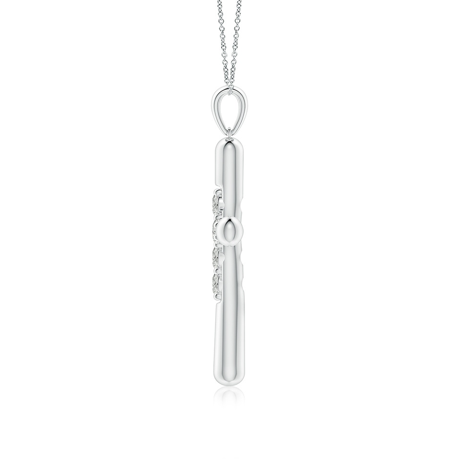 3.6mm KI3 Prong-Set Diamond Fluted Cross Pendant in White Gold side 199