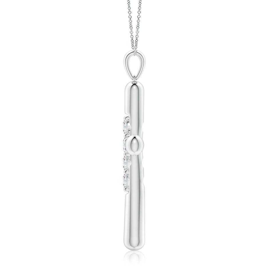 4.1mm GVS2 Prong-Set Diamond Fluted Cross Pendant in White Gold side 199