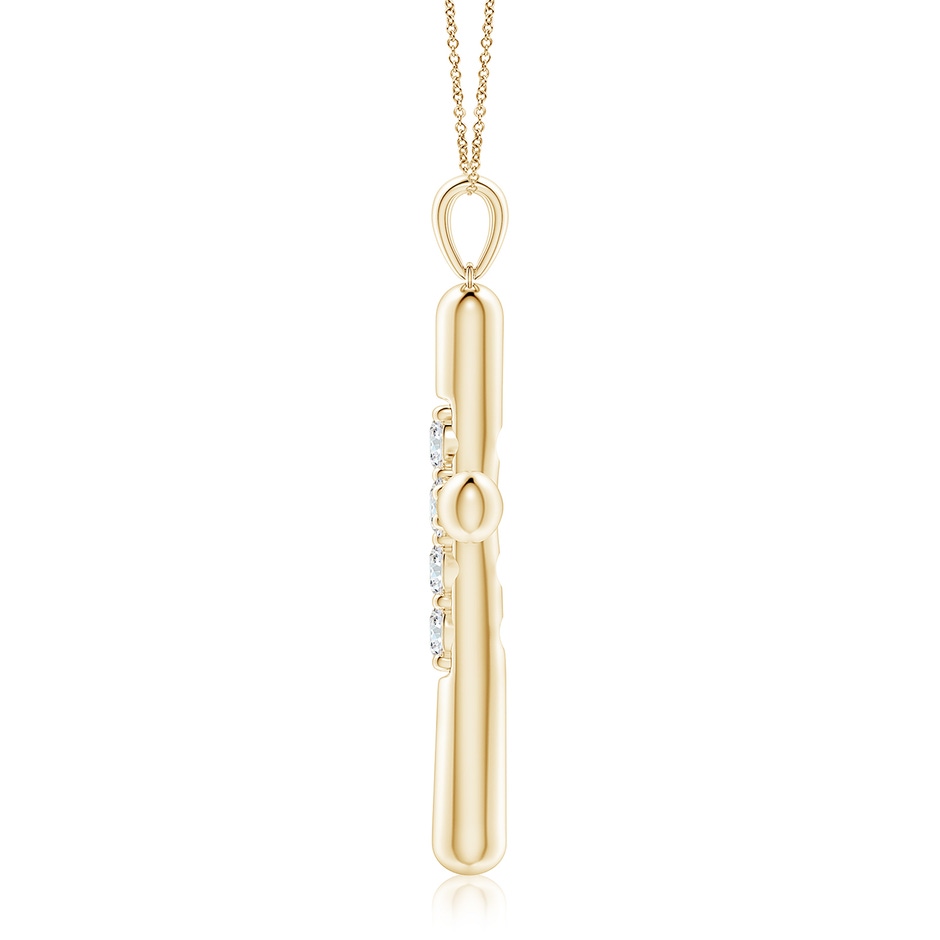 4.1mm GVS2 Prong-Set Diamond Fluted Cross Pendant in Yellow Gold side 199