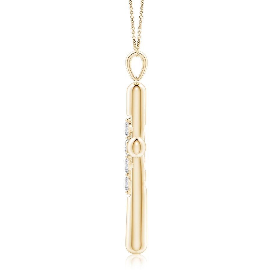 4.1mm HSI2 Prong-Set Diamond Fluted Cross Pendant in 18K Yellow Gold side 199