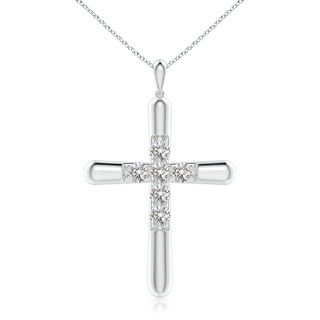 4.1mm IJI1I2 Prong-Set Diamond Fluted Cross Pendant in P950 Platinum