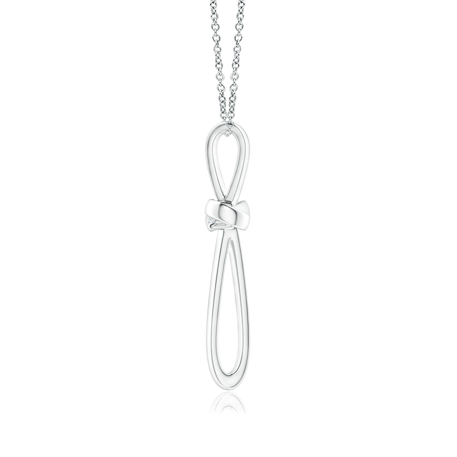 2.4mm GVS2 Prong-Set Round Diamond Ribbon Twist Cross Pendant in P950 Platinum