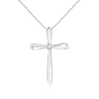 2.4mm GVS2 Twisted Cross Pendant with Diamond in White Gold