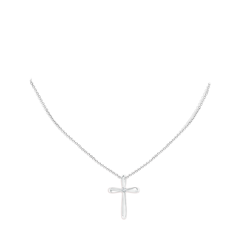 2.4mm GVS2 Twisted Cross Pendant with Diamond in White Gold pen