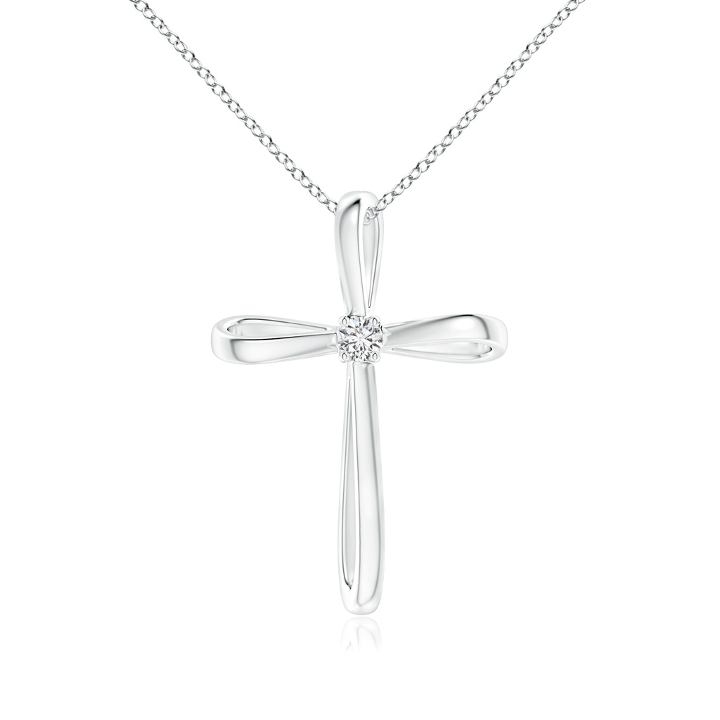2.4mm HSI2 Twisted Cross Pendant with Diamond in P950 Platinum