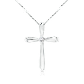 2.4mm HSI2 Twisted Cross Pendant with Diamond in White Gold