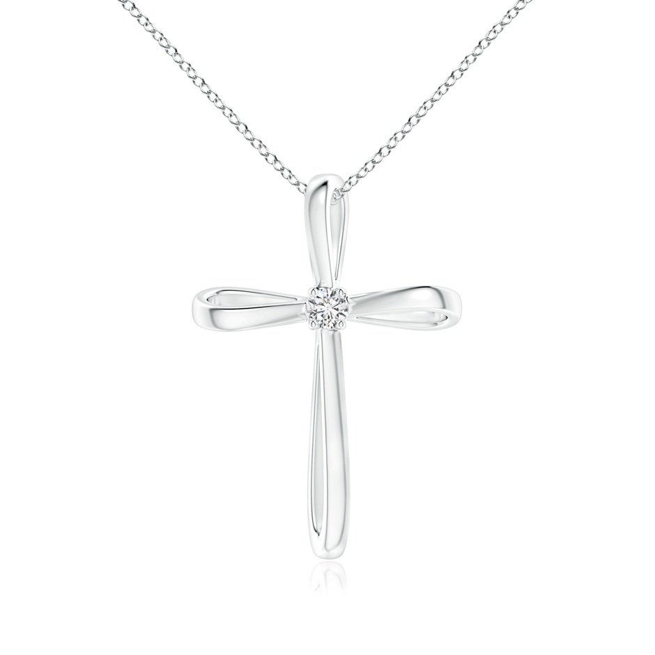 2.4mm HSI2 Twisted Cross Pendant with Diamond in White Gold 