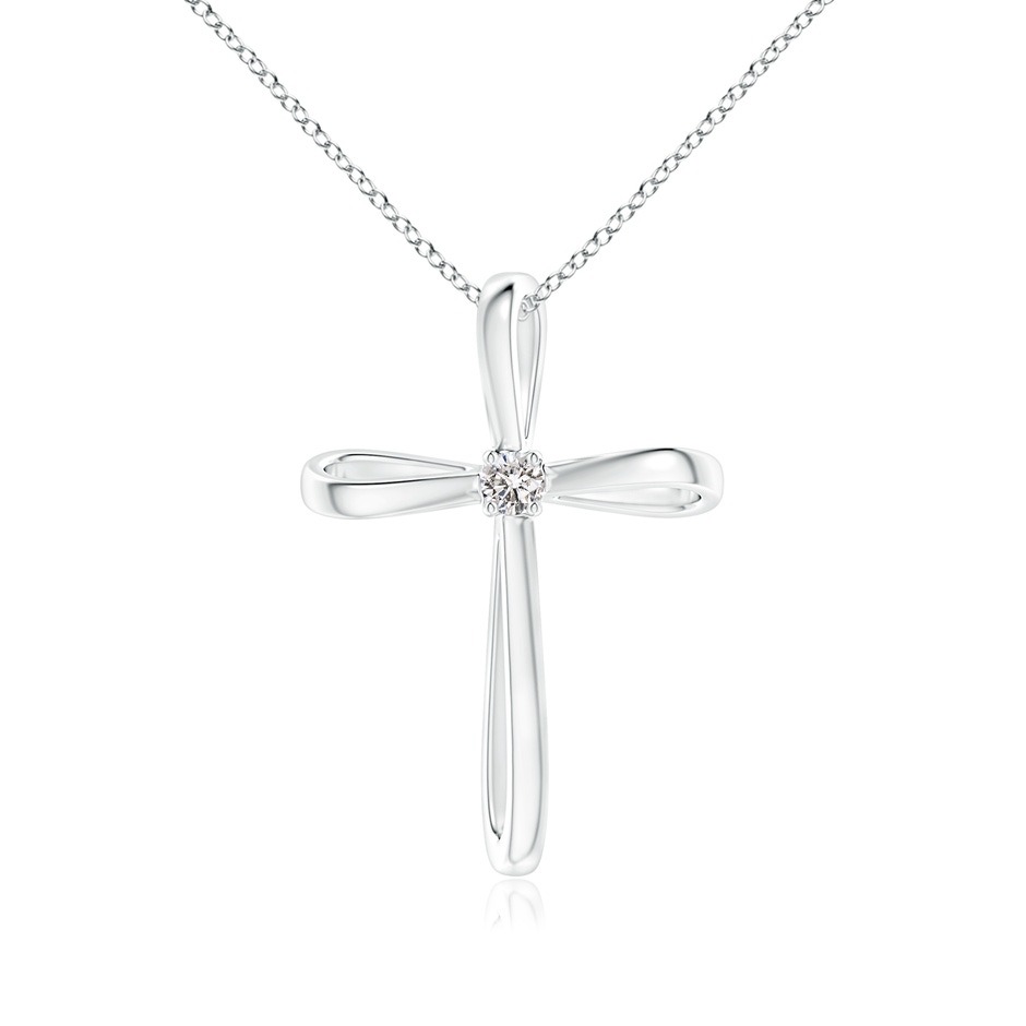 2.4mm IJI1I2 Twisted Cross Pendant with Diamond in White Gold 