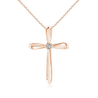 2.4mm KI3 Twisted Cross Pendant with Diamond in 9K Rose Gold