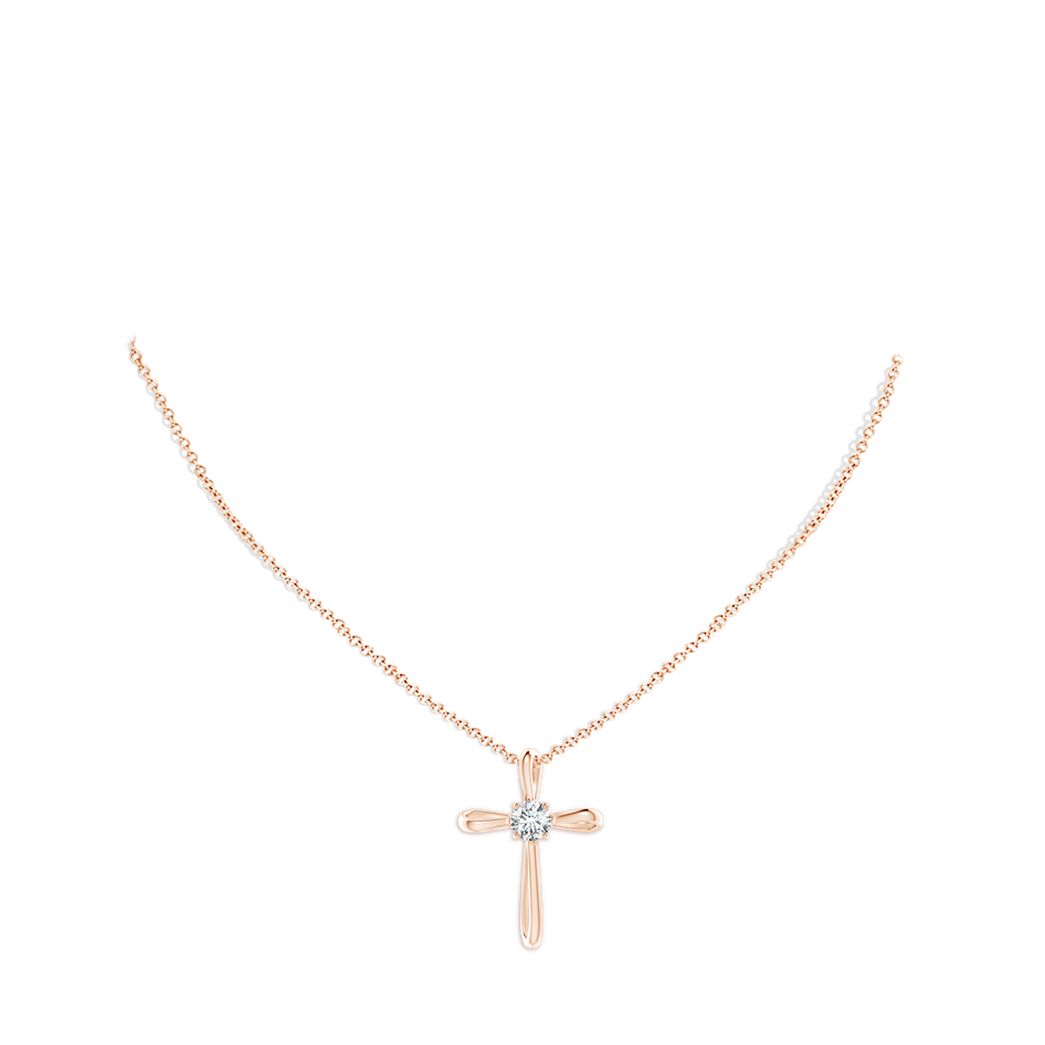 5.1mm GVS2 Twisted Cross Pendant with Diamond in 9K Rose Gold pen