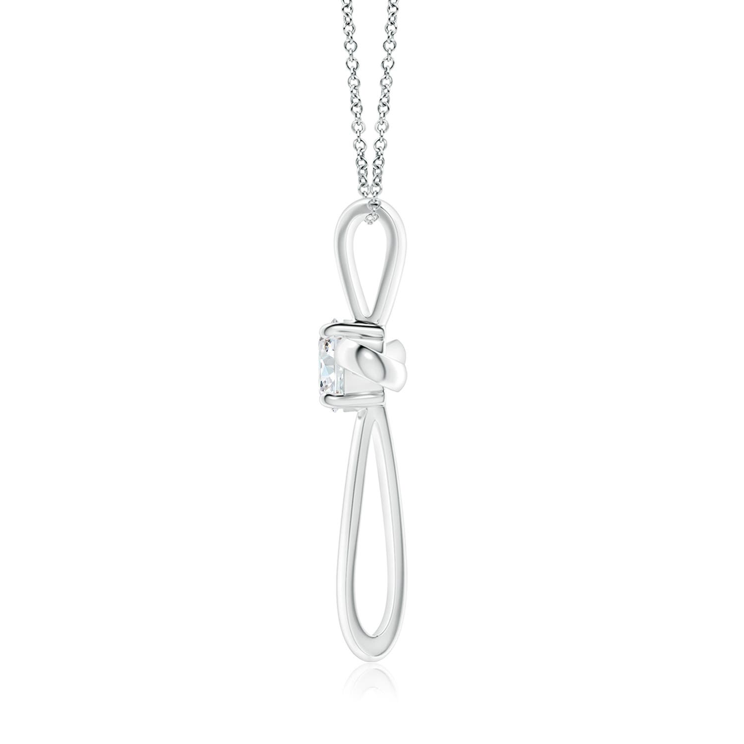 5.1mm GVS2 Prong-Set Round Diamond Ribbon Twist Cross Pendant in P950 Platinum
