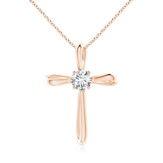 5.1mm GVS2 Twisted Cross Pendant with Diamond in Rose Gold