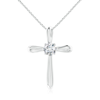 5.1mm GVS2 Twisted Cross Pendant with Diamond in White Gold