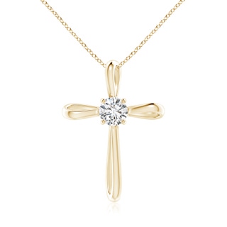 5.1mm HSI2 Twisted Cross Pendant with Diamond in 18K Yellow Gold