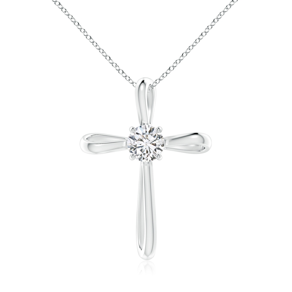5.1mm HSI2 Twisted Cross Pendant with Diamond in P950 Platinum 