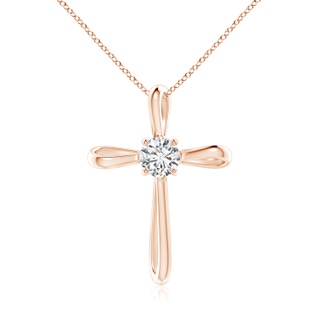5.1mm HSI2 Twisted Cross Pendant with Diamond in Rose Gold
