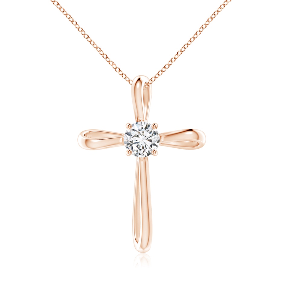 5.1mm HSI2 Twisted Cross Pendant with Diamond in Rose Gold 
