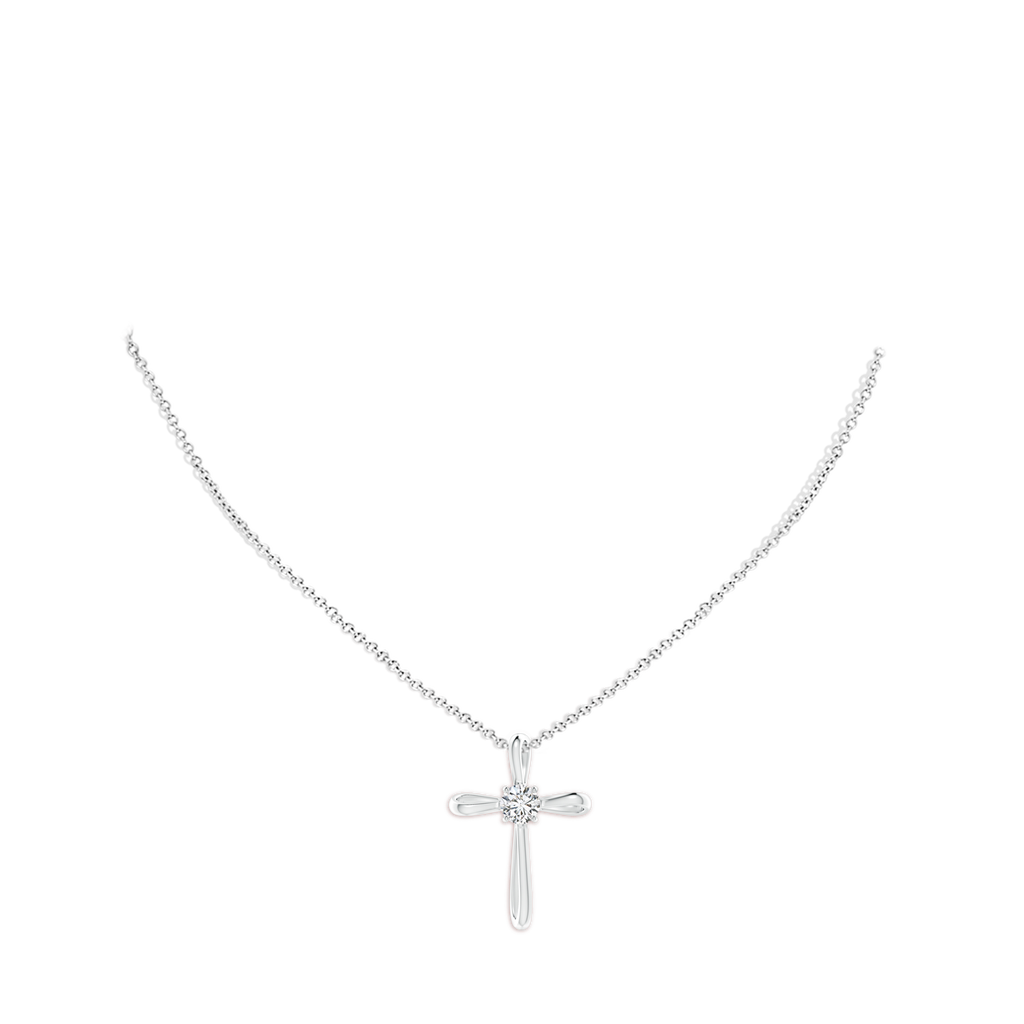 5.1mm HSI2 Twisted Cross Pendant with Diamond in White Gold pen