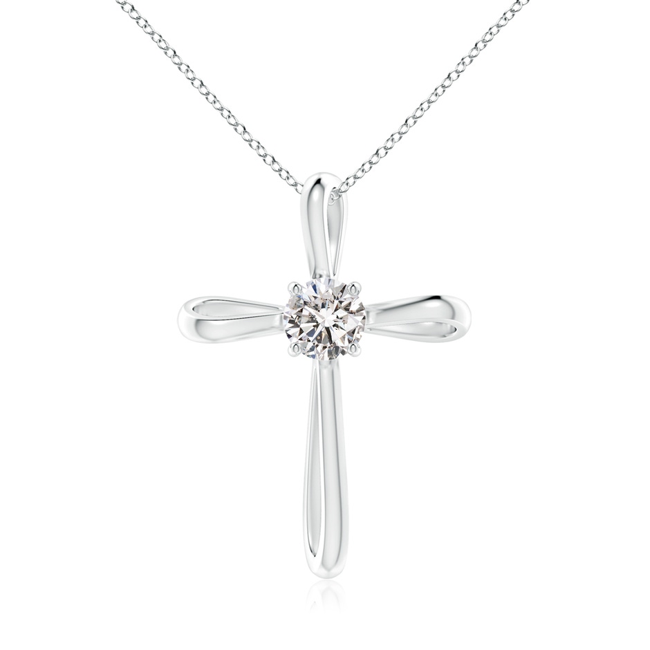 5.1mm IJI1I2 Twisted Cross Pendant with Diamond in White Gold 