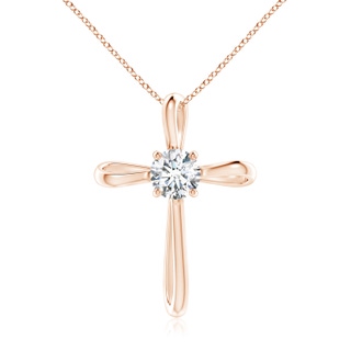 6.4mm GVS2 Twisted Cross Pendant with Diamond in 9K Rose Gold