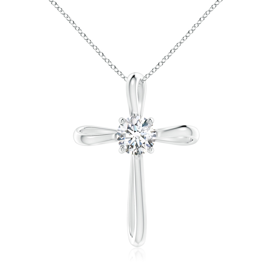 6.4mm GVS2 Twisted Cross Pendant with Diamond in White Gold 