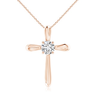 6.4mm HSI2 Twisted Cross Pendant with Diamond in 18K Rose Gold