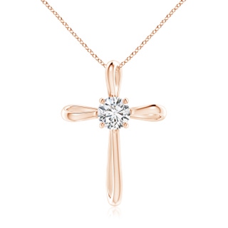 6.4mm HSI2 Twisted Cross Pendant with Diamond in 9K Rose Gold