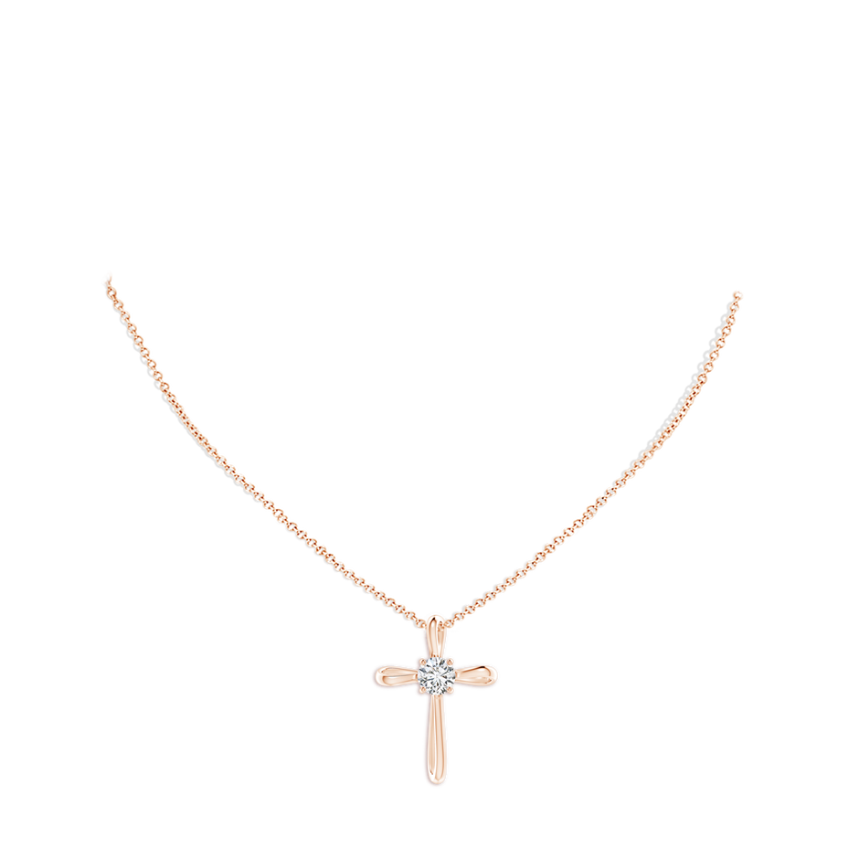 6.4mm HSI2 Twisted Cross Pendant with Diamond in 9K Rose Gold pen