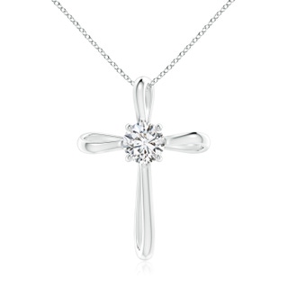 6.4mm HSI2 Twisted Cross Pendant with Diamond in P950 Platinum