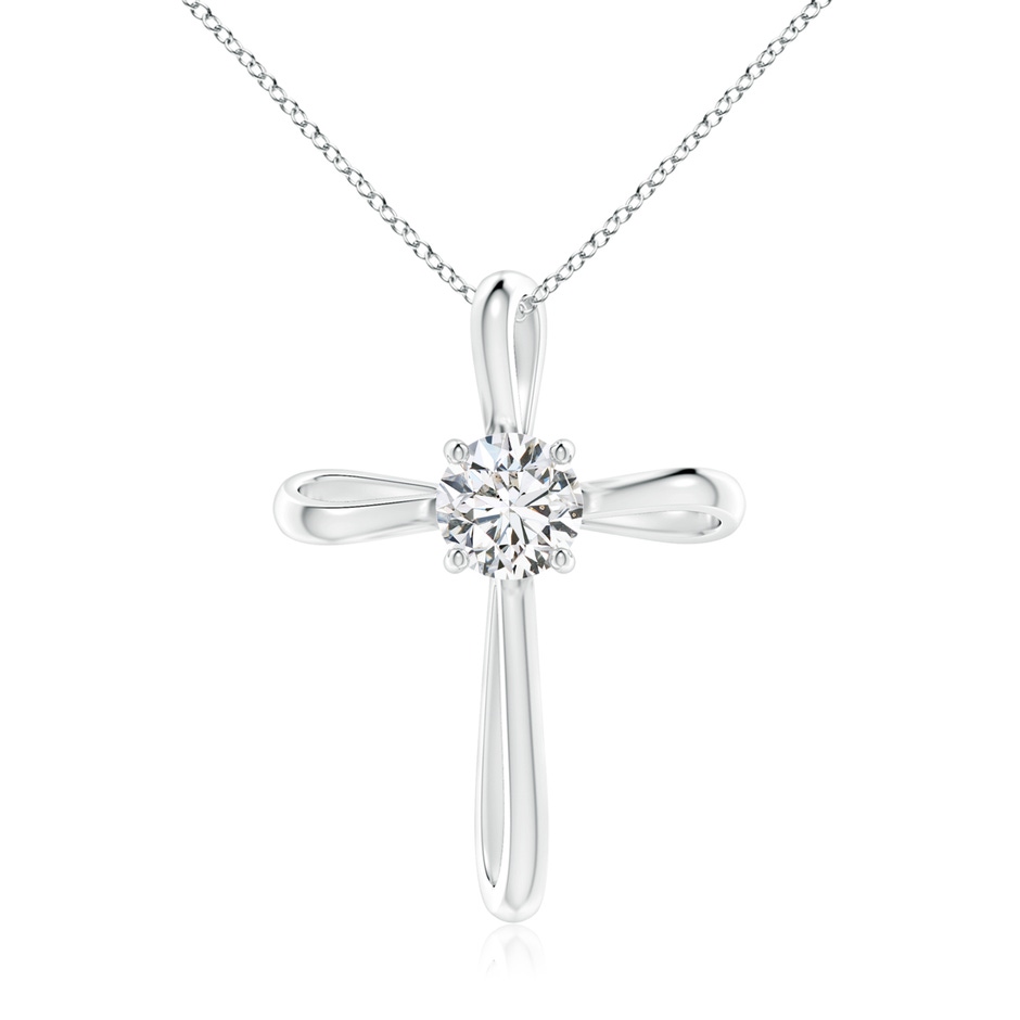 6.4mm HSI2 Twisted Cross Pendant with Diamond in P950 Platinum 