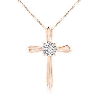 6.4mm HSI2 Twisted Cross Pendant with Diamond in Rose Gold