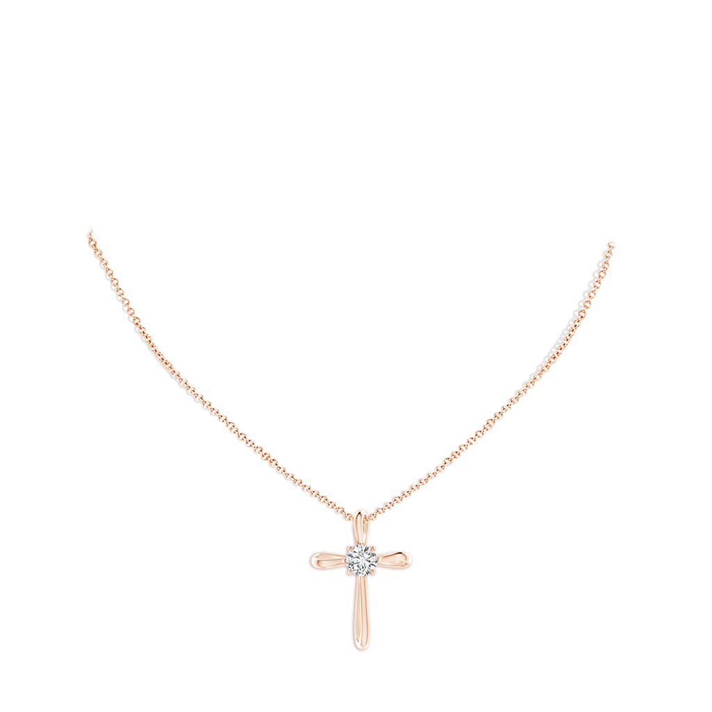 6.4mm HSI2 Twisted Cross Pendant with Diamond in Rose Gold pen