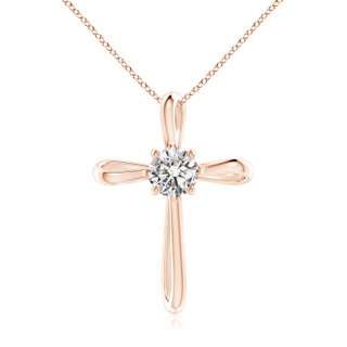 6.4mm IJI1I2 Twisted Cross Pendant with Diamond in 10K Rose Gold