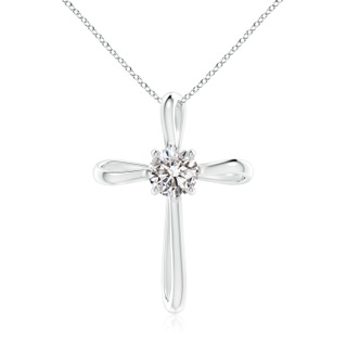 6.4mm IJI1I2 Twisted Cross Pendant with Diamond in P950 Platinum