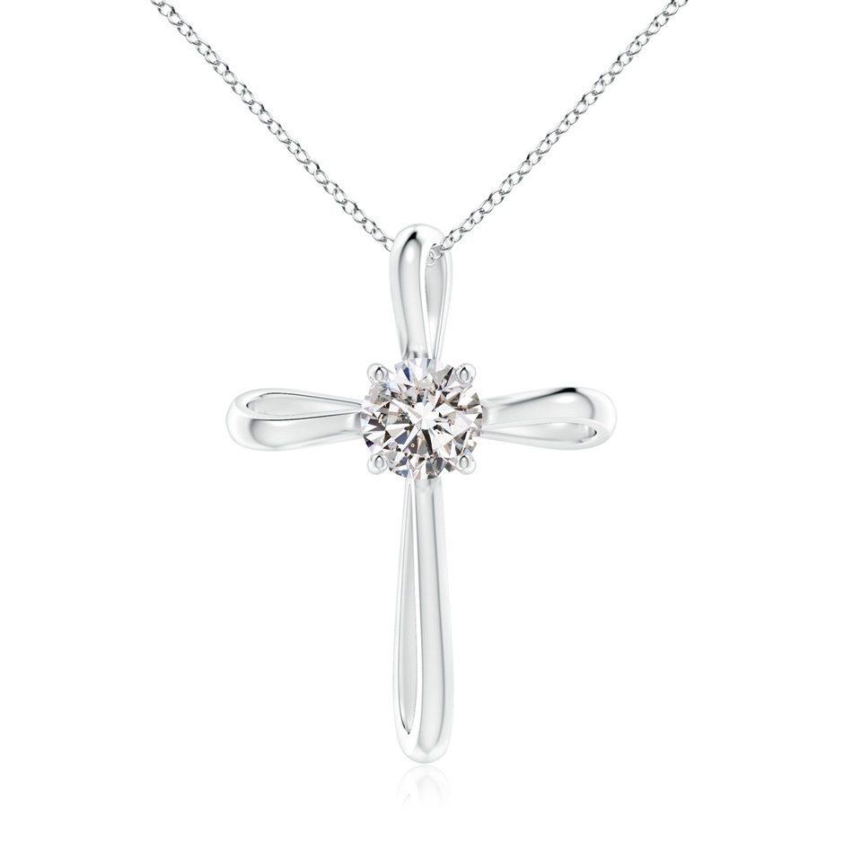 6.4mm IJI1I2 Twisted Cross Pendant with Diamond in P950 Platinum 