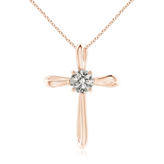 6.4mm KI3 Twisted Cross Pendant with Diamond in Rose Gold