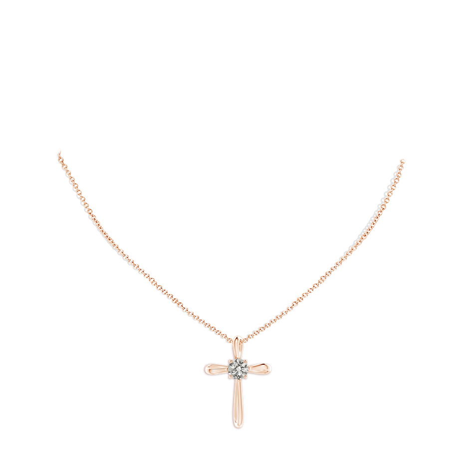 6.4mm KI3 Twisted Cross Pendant with Diamond in Rose Gold pen