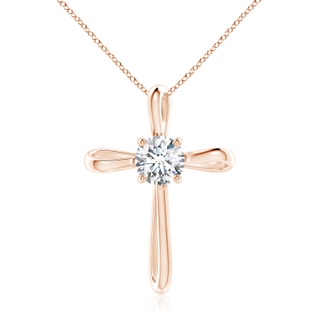 7.4mm GVS2 Twisted Cross Pendant with Diamond in 10K Rose Gold