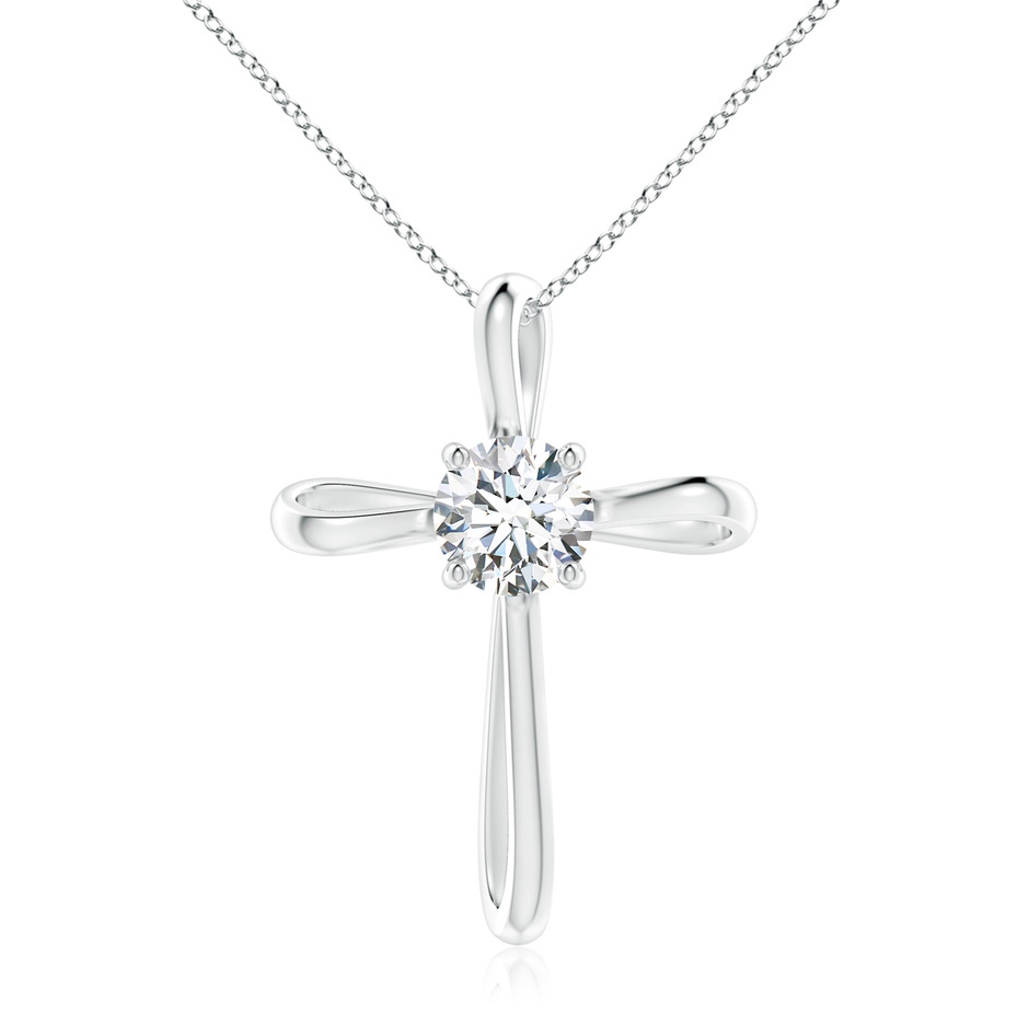 7.4mm GVS2 Twisted Cross Pendant with Diamond in P950 Platinum 