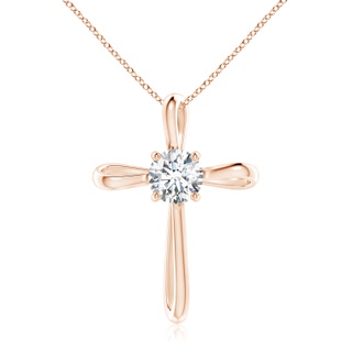 7.4mm GVS2 Twisted Cross Pendant with Diamond in Rose Gold